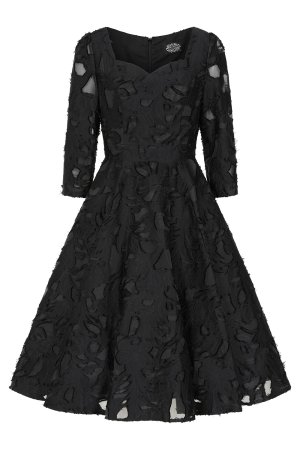 Noir Floral Swing Dress in Extended Sizing